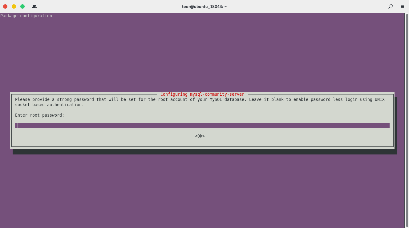 Ubuntu 18 04 my sql 5 x new password